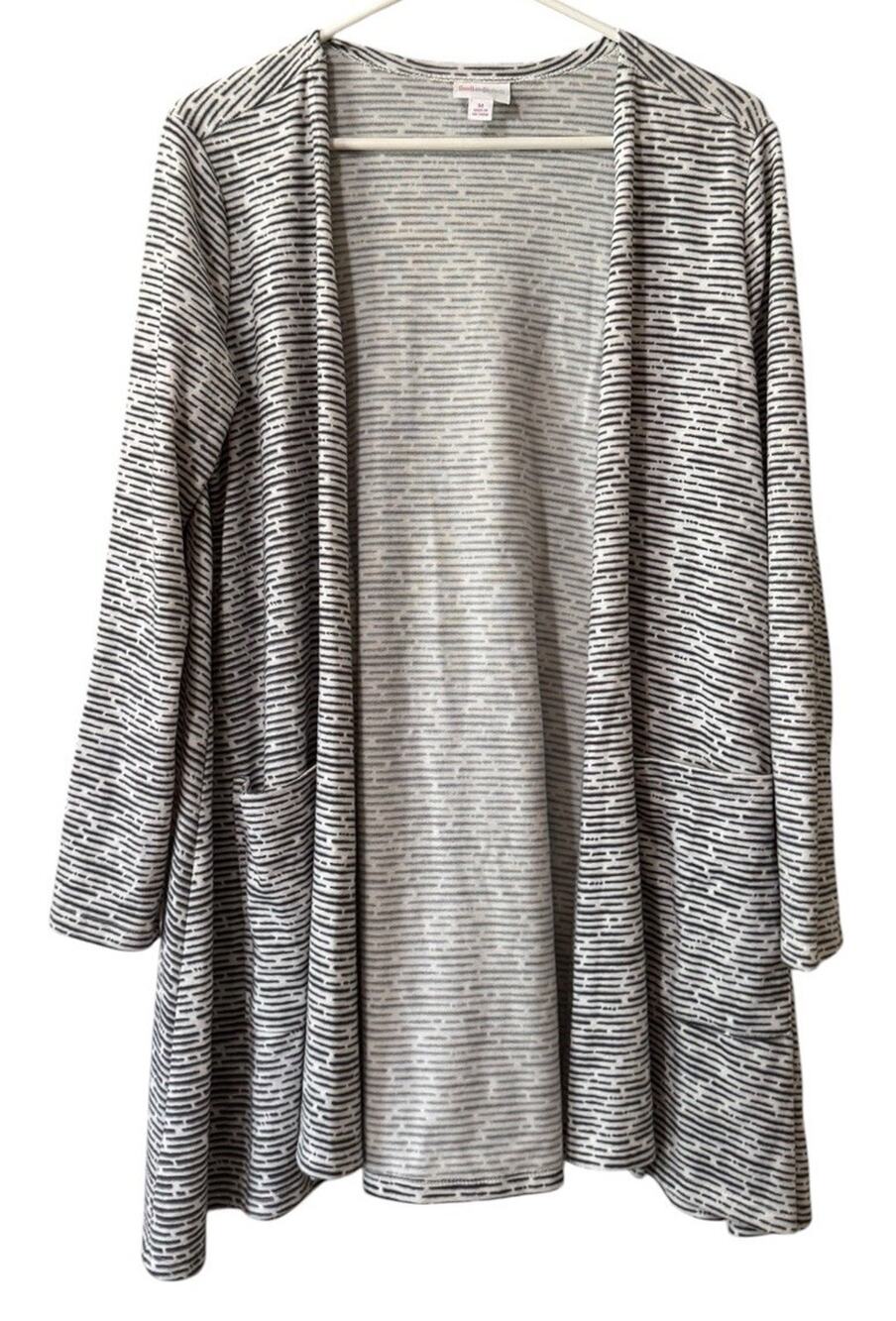LulaRoe Women Size Medium Open Front Cardigan Sweater Pockets Stretch Office